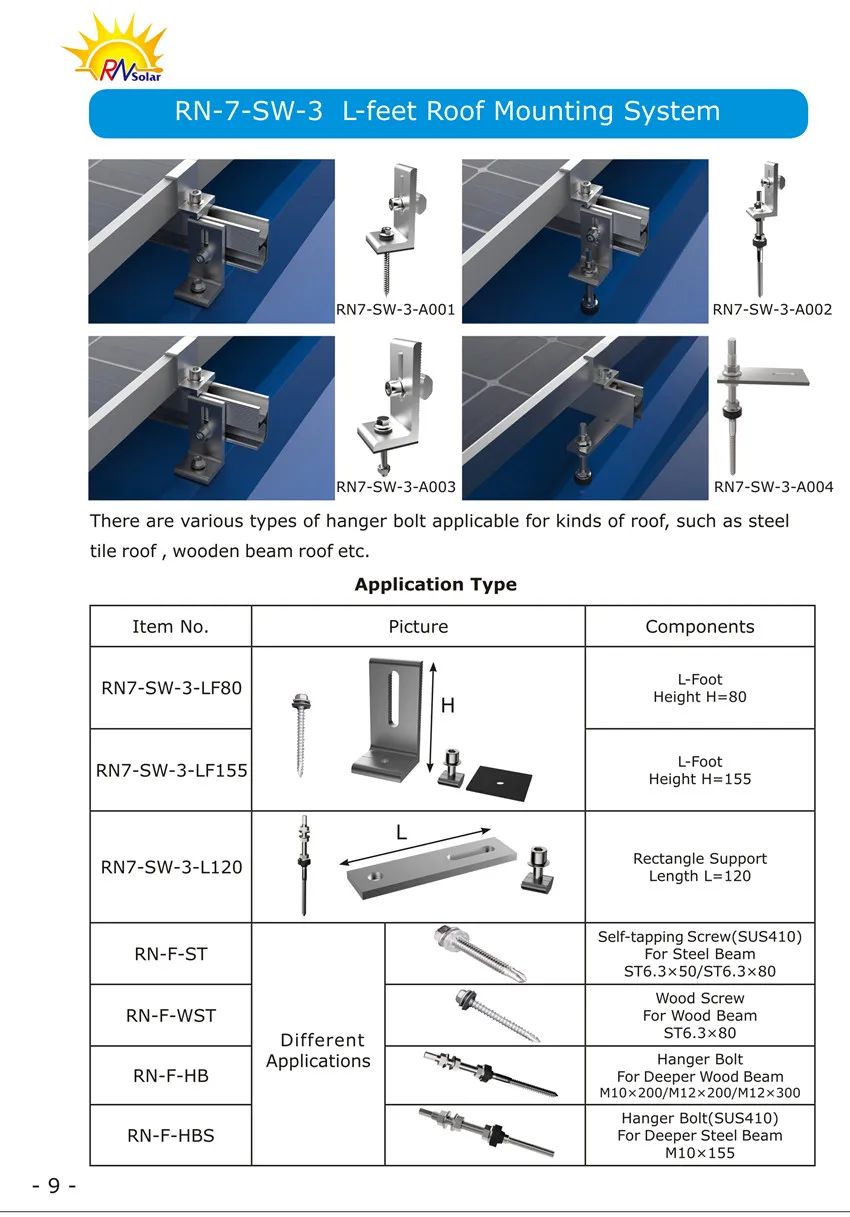Universal L-Foot Bracket for Metal Roofing Anodized Surface Secure Rail Connection EPDM Gasket Waterproofing Rust Protection