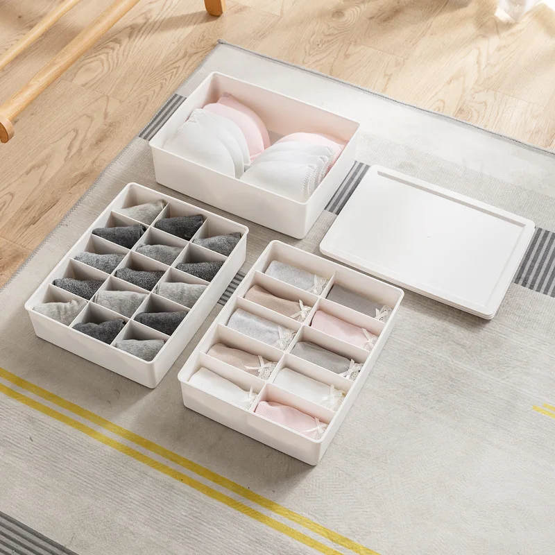 Multi-Purpose Bathroom Organizer Shampoo Bedroom Underwear Clothes Plastic Storage Box Bins With Lid