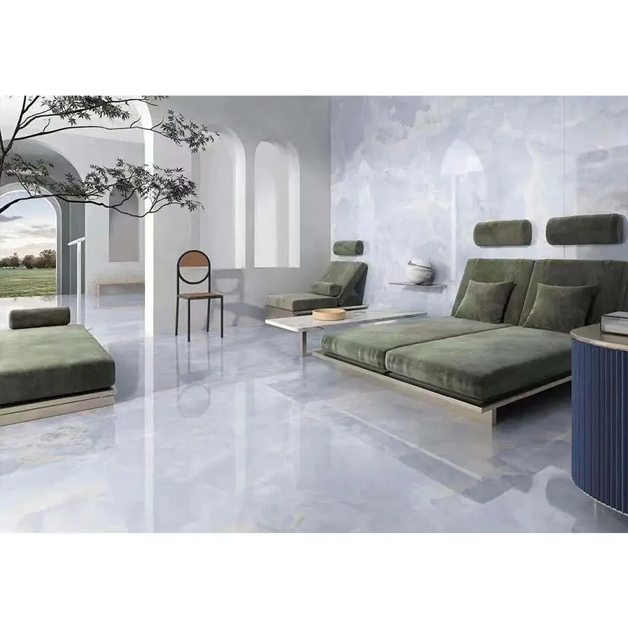 Спеченная каменная плитка 600 фарфора Боливия синий сапфир Спеченный камень