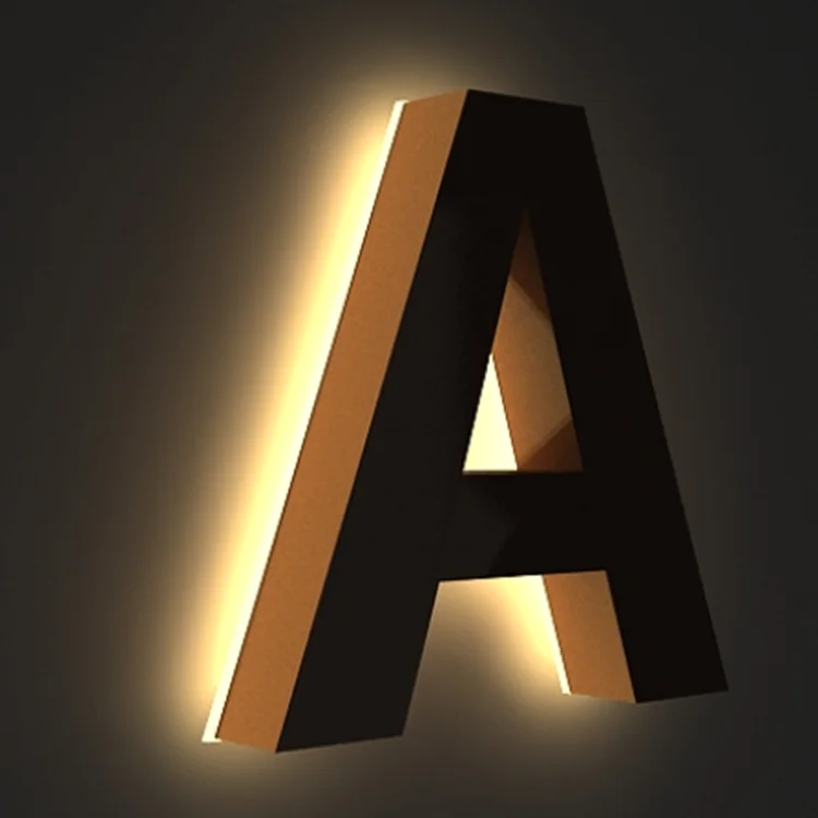 Custom Mall signage 3D acrylic led advertising lights channel letters back lit signs for outdoor