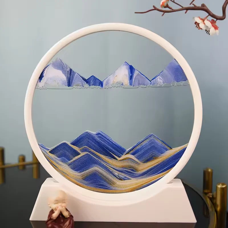 ET New Design Kinetic Sand Art Home Office Glass Decor 3D Home Decoration Moving Sand Art Picture Quicksand Decoration