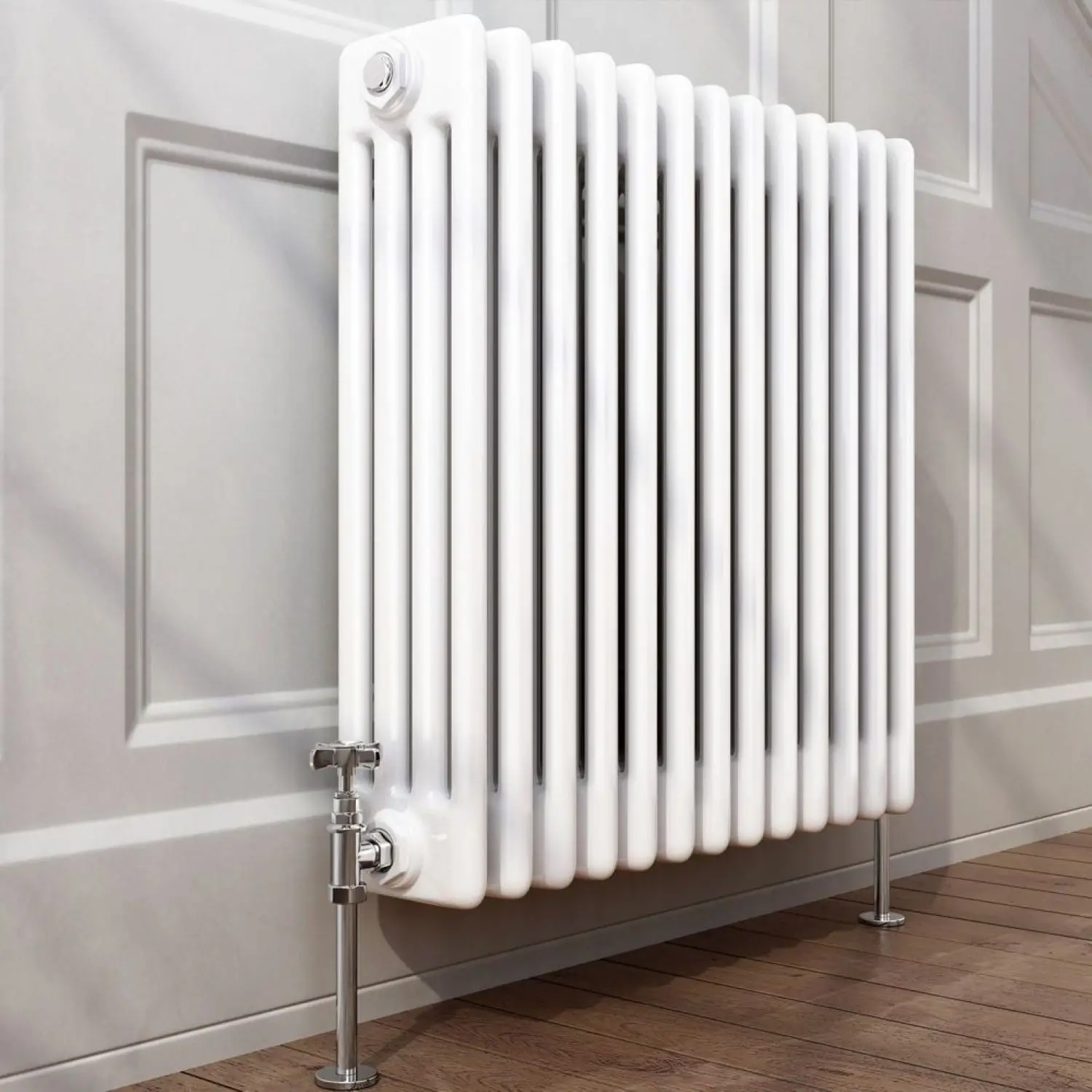 China Factory Vertical White Traditional Wall Mounted Steel 2/3/4 Column Radiators For Home Water Heating System