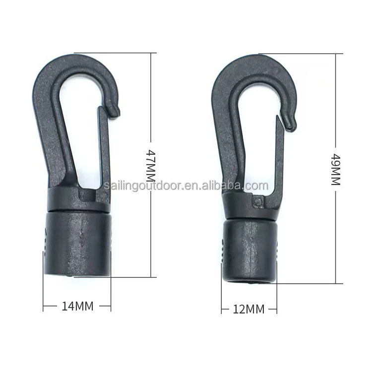Factory Sale Multi-purpose Black Plastic Lanyard Hook Clasps Cord End Toggle for Tag ID Card