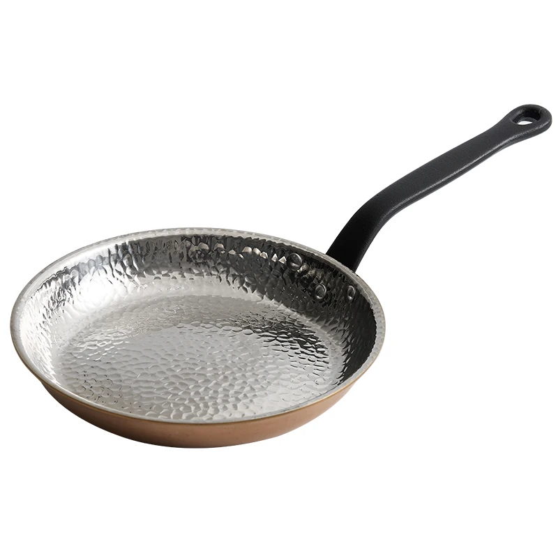 Single handle skillet Commercial hammergrain stainless steel paella pan Steak pan skillet at Hotel Restaurant