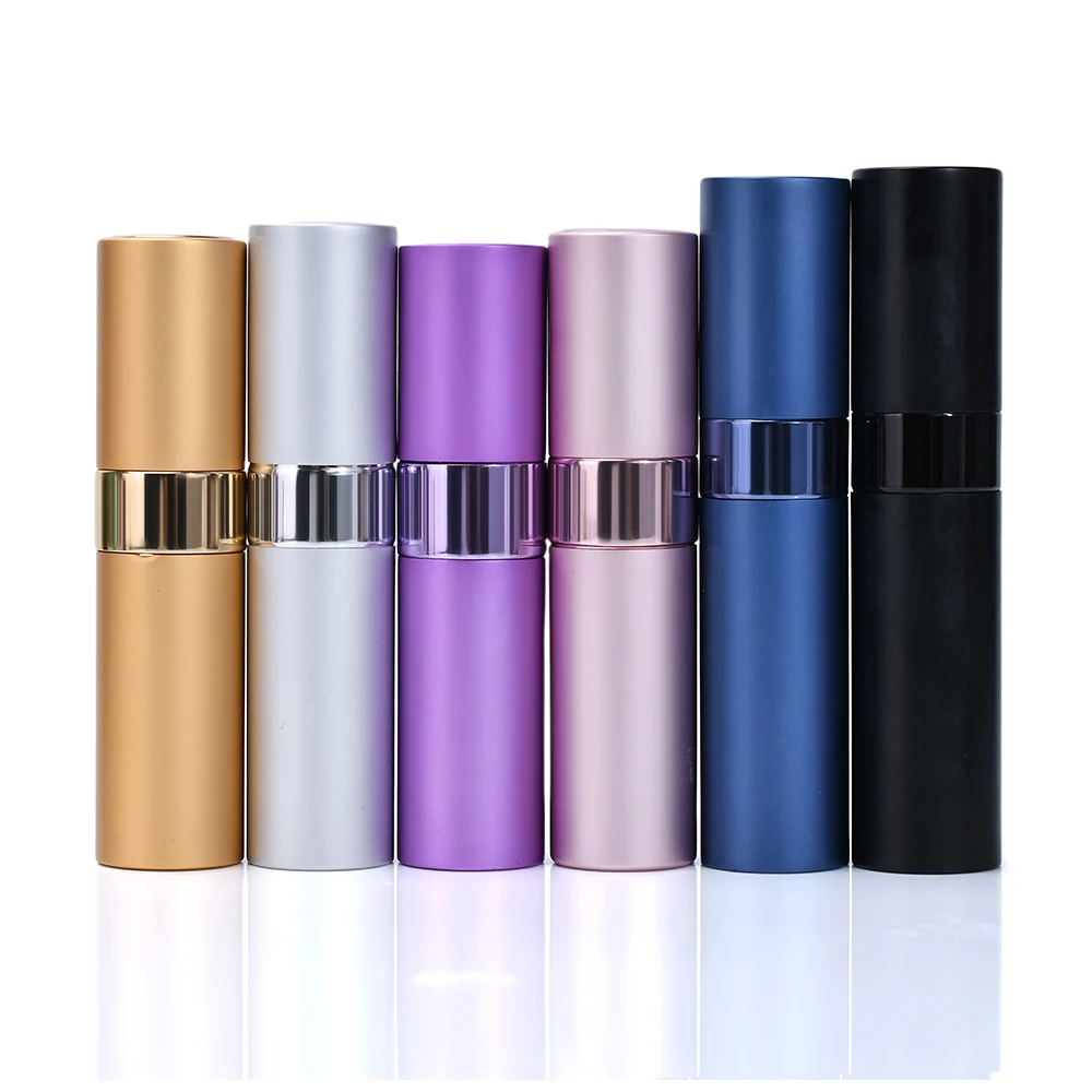 Hot Selling 8ml 15ml Aluminum Refillable Perfume Spray Bottle Atomizer Twist Aluminum Travel Glass Perfume Bottle