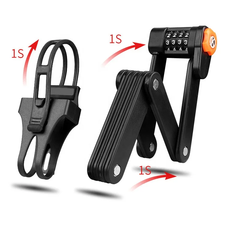 WHEEL UP Hot Sale Bicycle Password Cable Lock Foldable Lengthen Heavy Duty Bike Lock