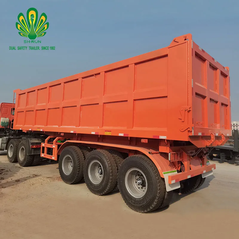 China Heavy Duty 25cbm 32cbm End Rear Tipper Dumper Dump Semi Truck Trailer Manufacturers