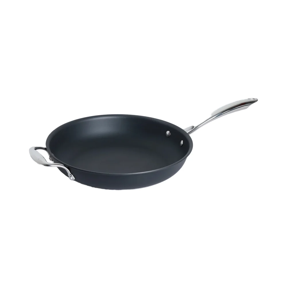 Customized 2.5-3.0mm Thickness Nitrided Carbon Steel Fry Pan 12Inches with Metal Handle for Induction Cooker for Restaurant Use