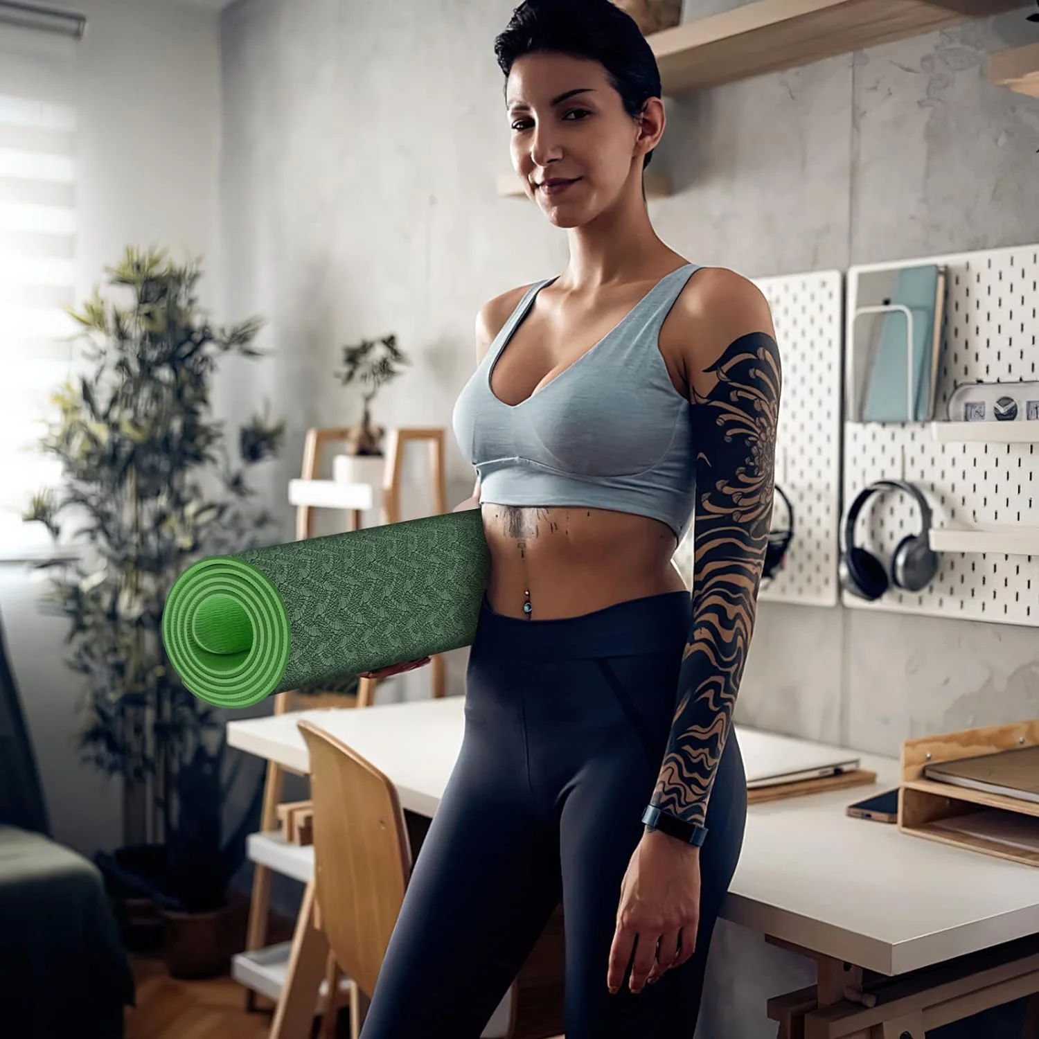 Custom Printed Thick 8mm TPE Non-slip High Density Eco-Friendly Pilates Yoga Exercise Mat