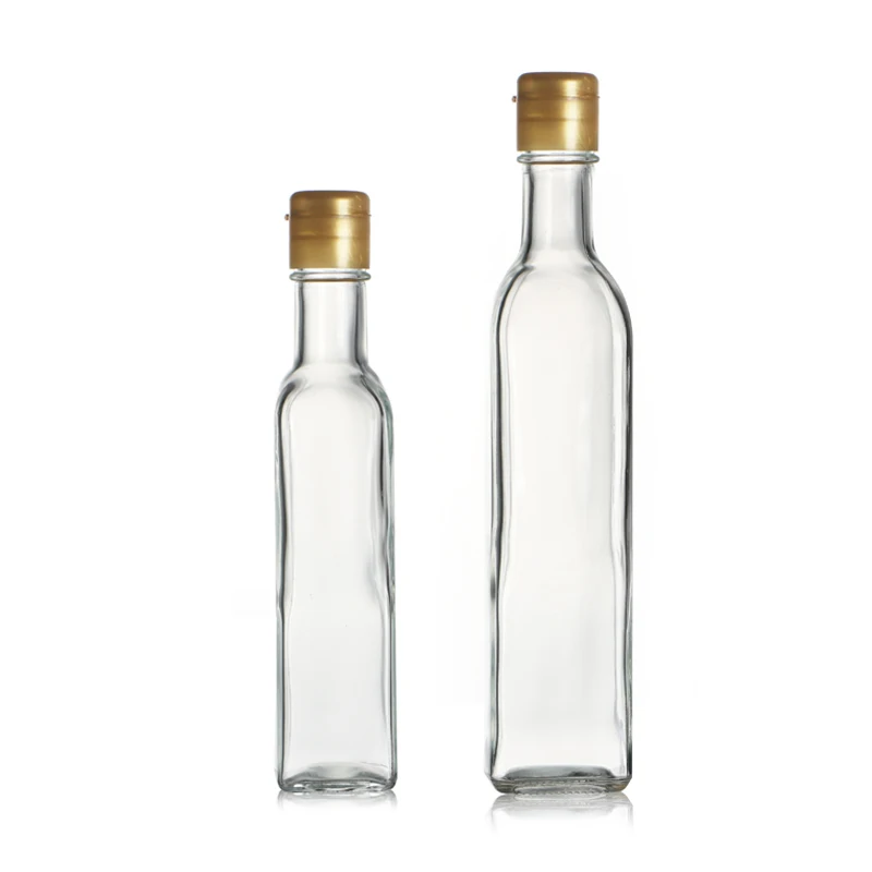250ml 500ml empty new type crimp mouth glass olive oil bottle
