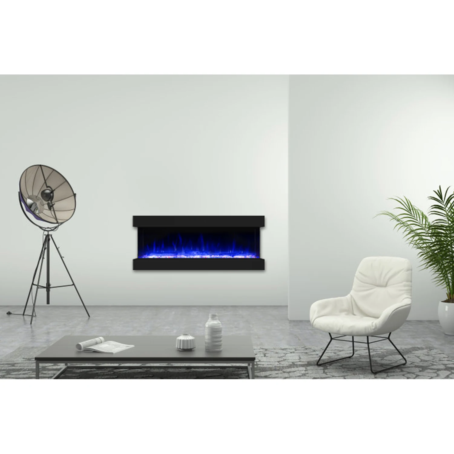 Luxstar 60 дюймов декоративный электрический камин 3-сторонняя стеклянный настенный Встраиваемая Светодиодная лампа с электрические камины в солнечном нагревателе для продажи