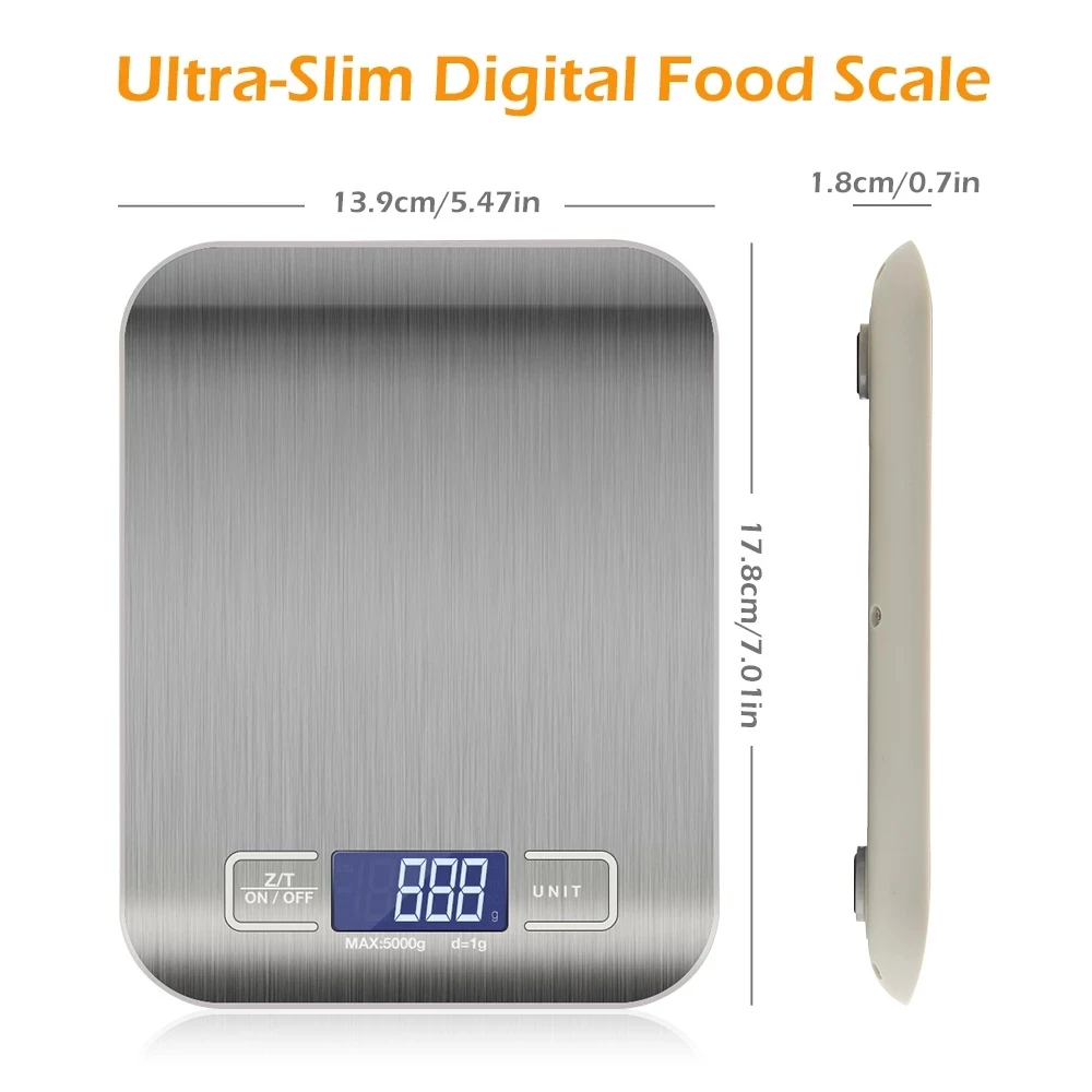 stainless steel electronic scale kitchen electronic scale 5kg household food baking kitchen scale