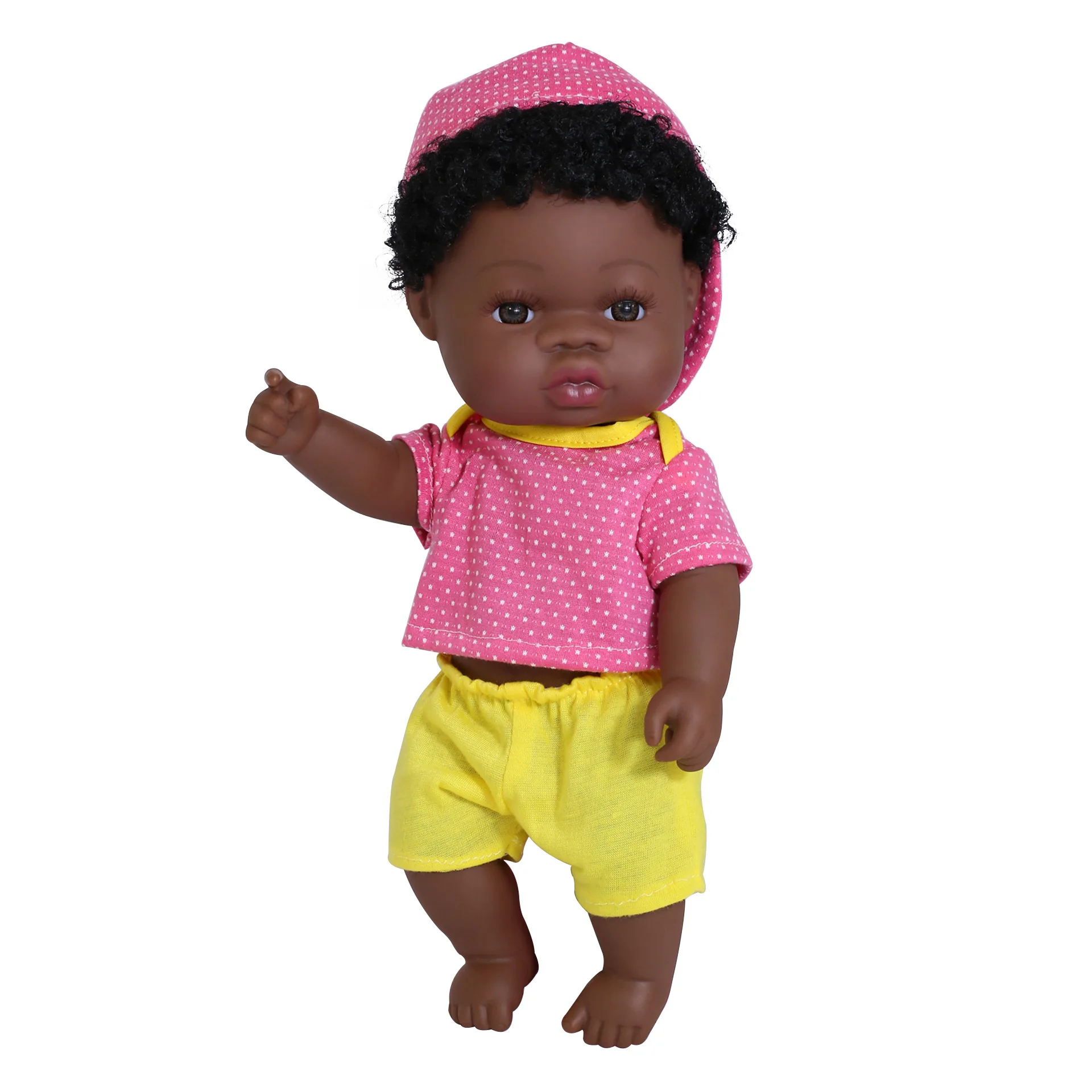 China Cheap Black Girl Boy Reborn Doll 33cm Kids Gift