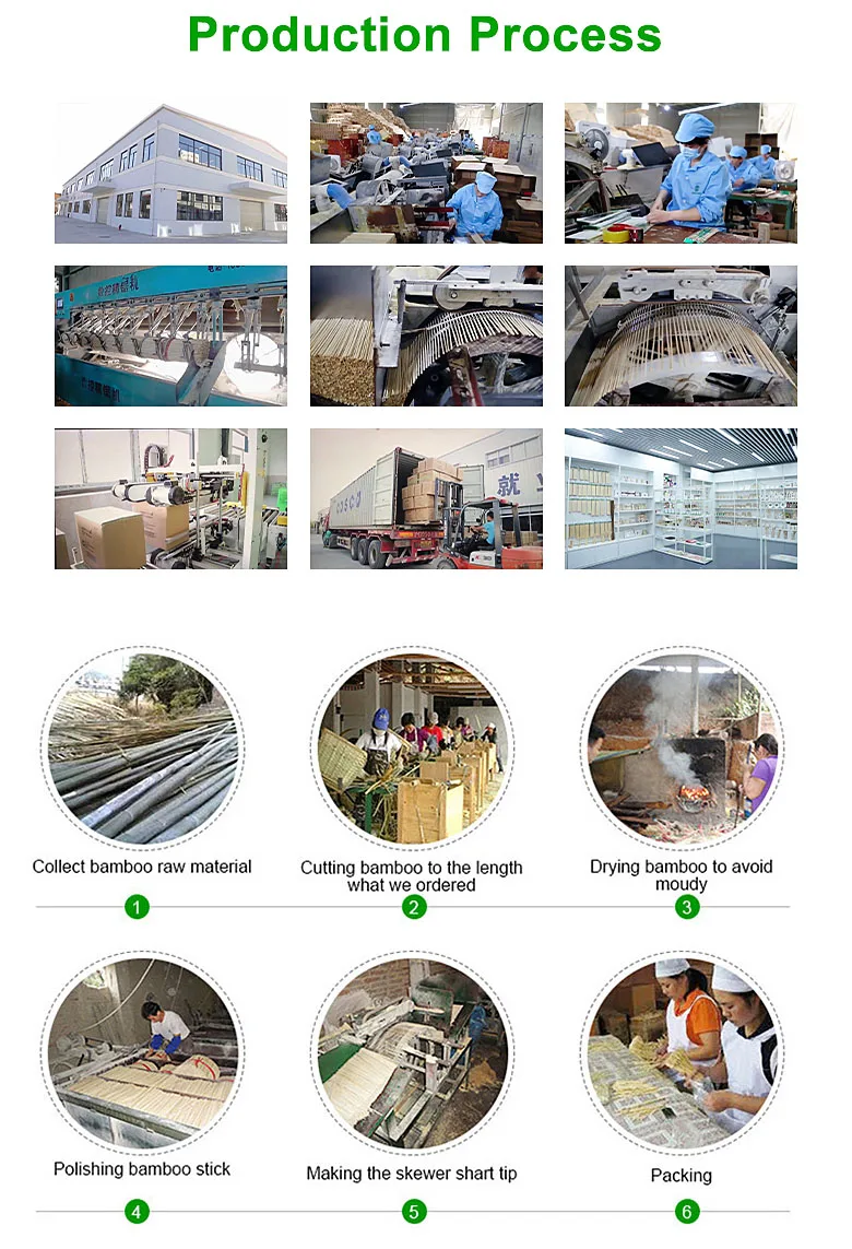 China Manufacturers Maker 40Cm Long Barbecue Bamboo Sticks Skewer