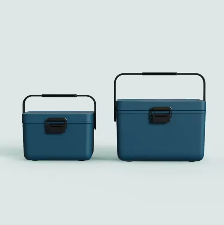 Superior Sealability KBKS 3.8L Outdoor Portable Refrigerated Blue Hard Cooler Boxes for Lunch