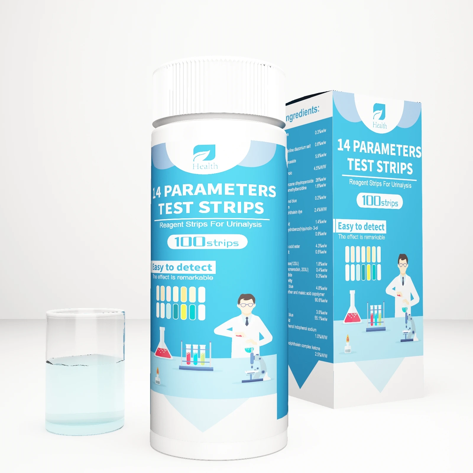 clinical microalbumin creatinine analysis urinalysis reagent urine test strip 14 parameter Urinary Tract Infection Strips