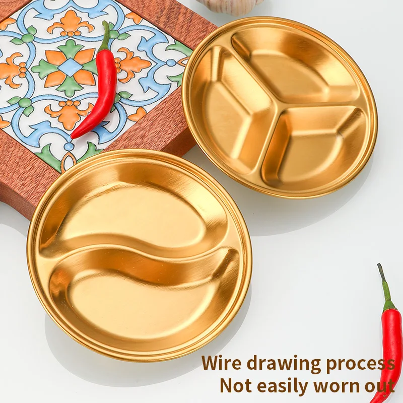 Korean Thickened Seasoning Dishes Stainless Steel Sauce Dishes Kitchen Tableware Food Dipping Bowls Snack Plates