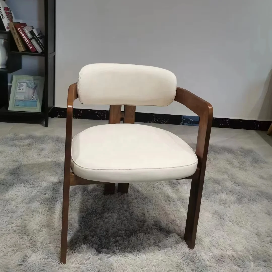 Modern walnut color wooden chair wholesale solid wood chairs for hotel use accent furniture antique dinning room chairs