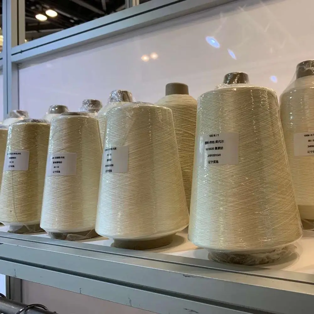 Raw white Tussah Silk Water Reeled 66/74D 33/37 Denier silk yarn