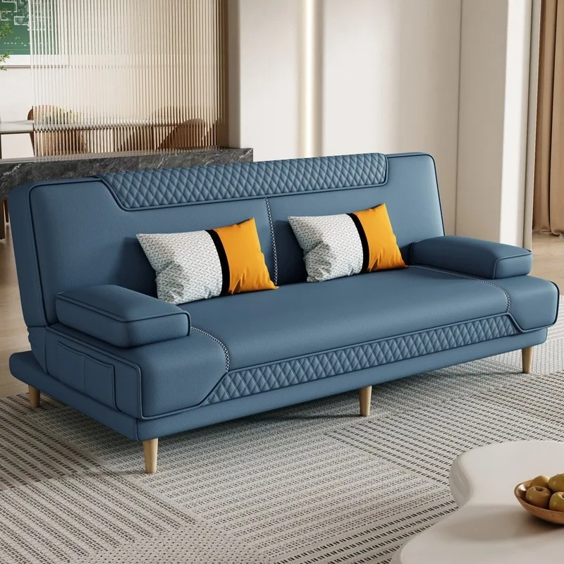 European Living Room Sofa Home Leisure Folding Couch for Living Room Furniture Modern Lazy Balcony Armrest Sofa Fabric Sleeper