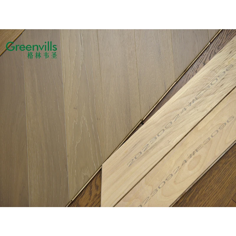 In stock!! Factory price!!  Engineered chevron oak flooring, natural wood, white limed hardwood indoor used
