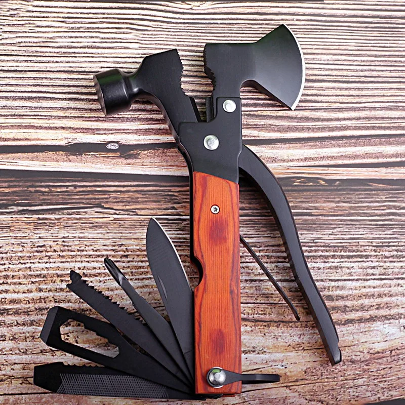 15 in 1 Aluminum handle tools Multi-Functional Camping Outdoor Survival Portable tactical axe