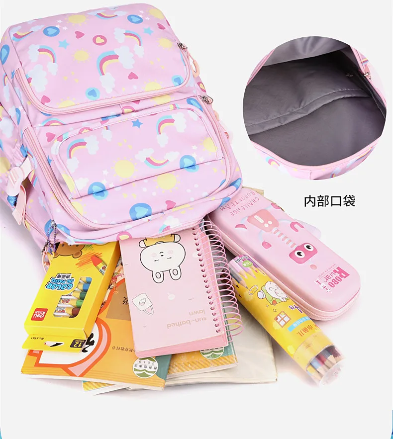 Kids School Bags Set Boys Girls Bookbags with Lunch Bag and Pencil Case College Teenagers School Backpacks 3 Sets