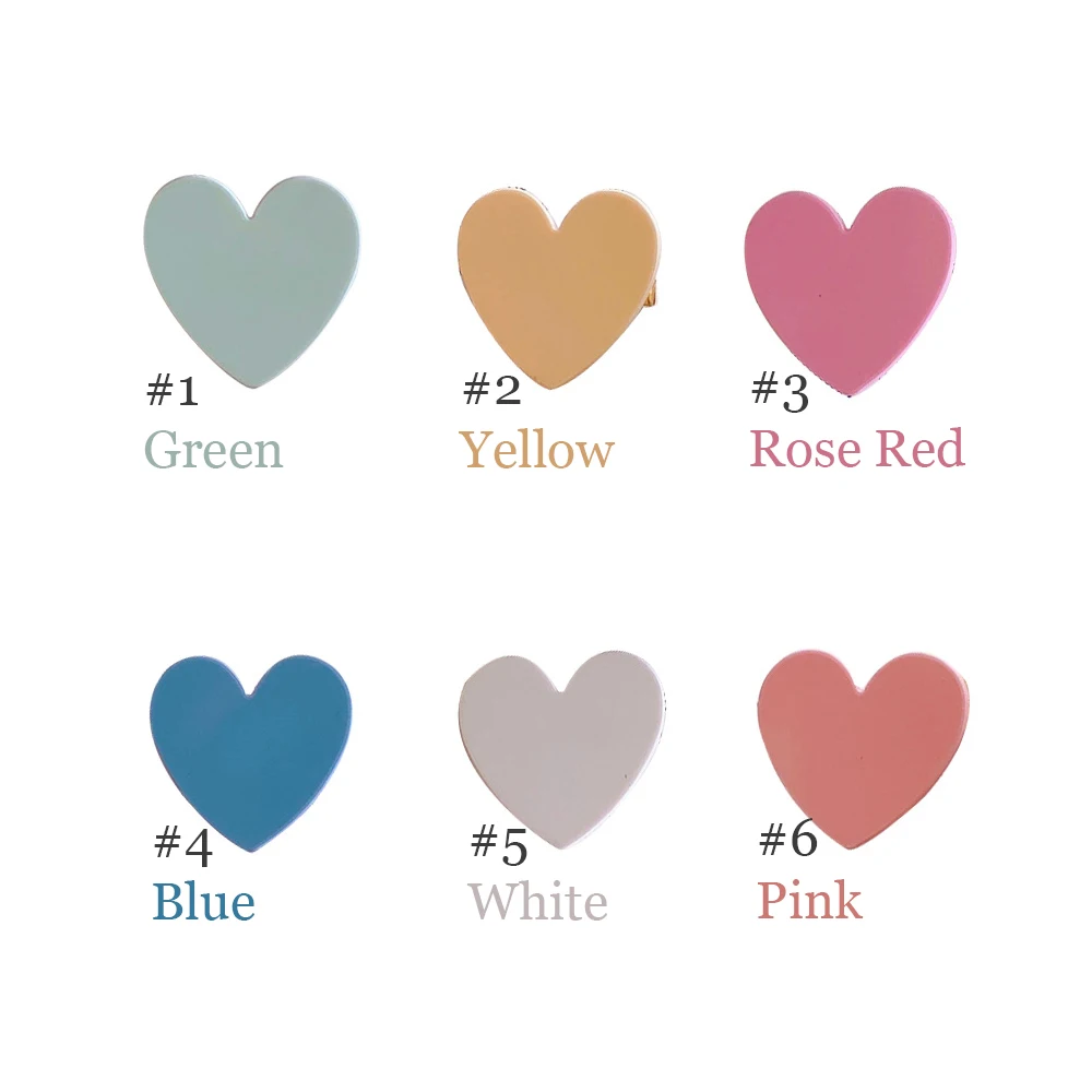 Korean candy color heart shape hairpins Cute all-match bangs clips frosted acrylic hair pin accessories for women