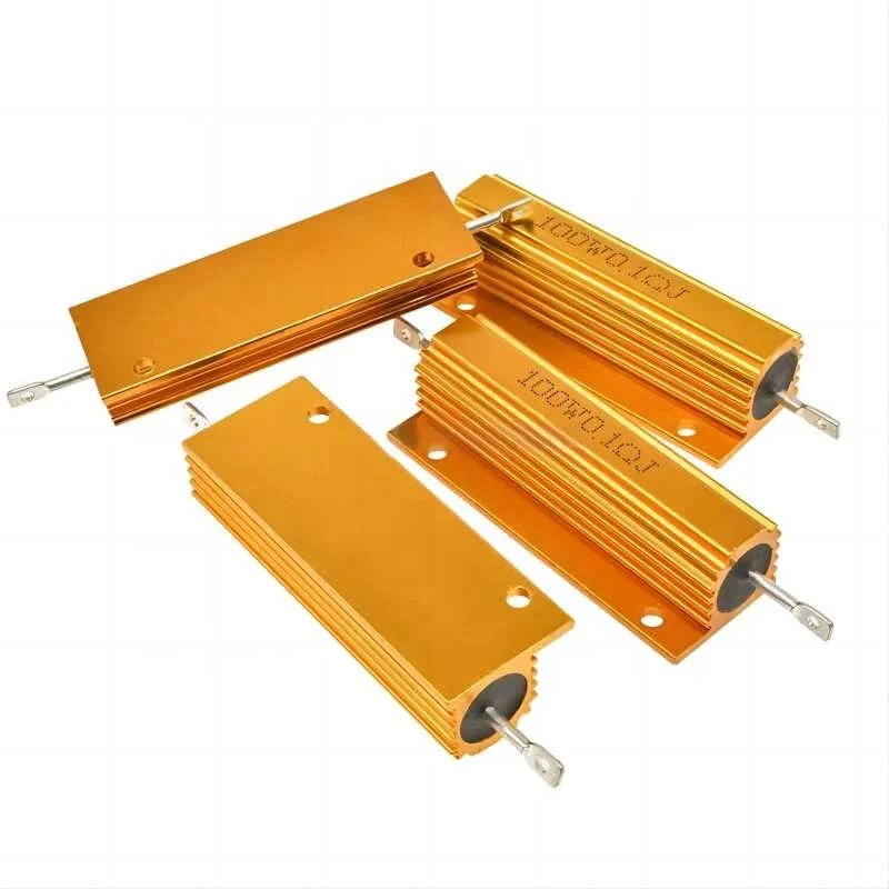 Rx24 50W 100W 250W  Gold Aluminum Housed Wire Wound Resistor High Power Case Resistor