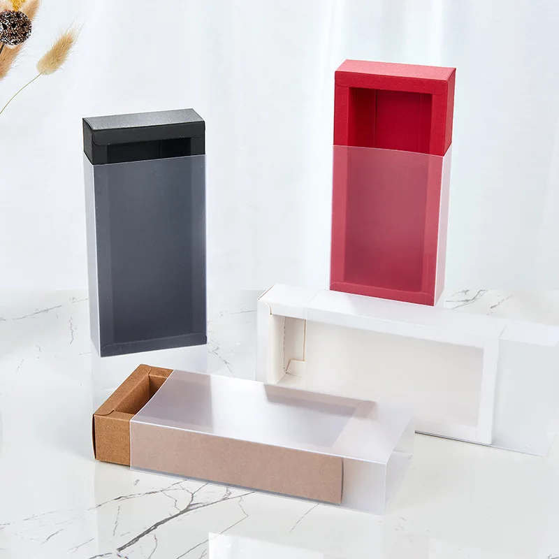 Упаковка для ювелирных изделий и коробка для упаковки чая/волос/косметики/свечи/мыла с оконными бумажными коробками из ПВХ