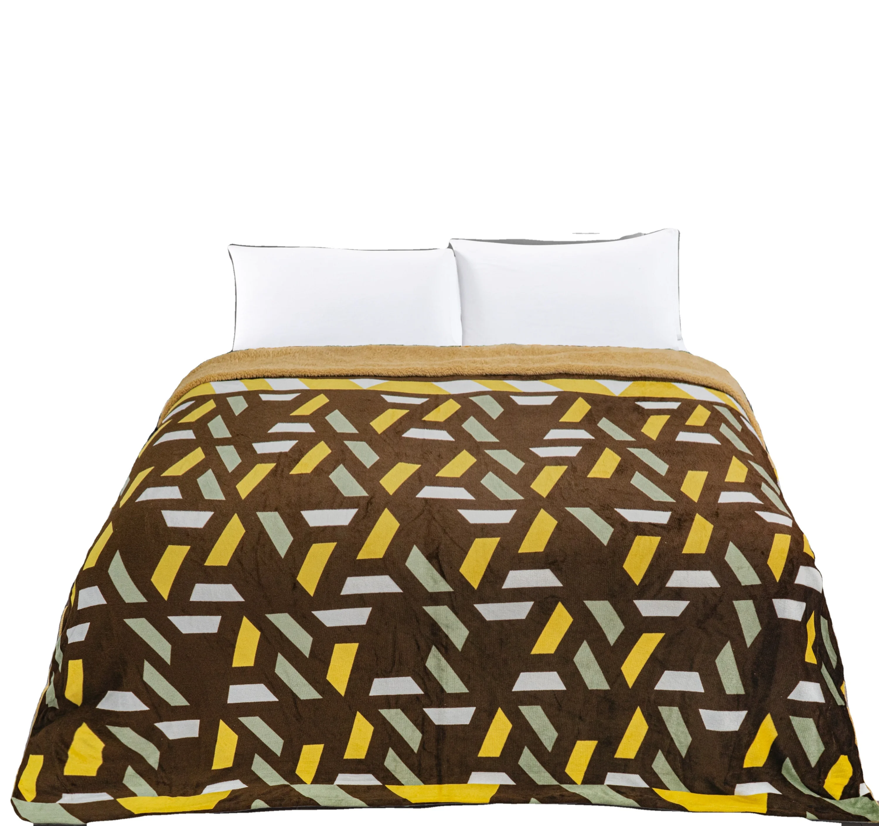 Новый дизайн 2021, лидер продаж, Роскошное Одеяло из искусственного меха, 100% полиэстер, фланель и шерпа, одеяло для зимы