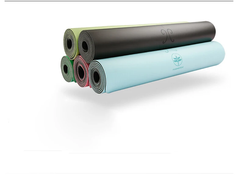 Экологически чистый Противоскользящий коврик для йоги из полиуретана с принтом логотипа на заказ, черный Коврик для йоги для тренажерного зала и фитнеса, коврик для йоги из натурального каучука