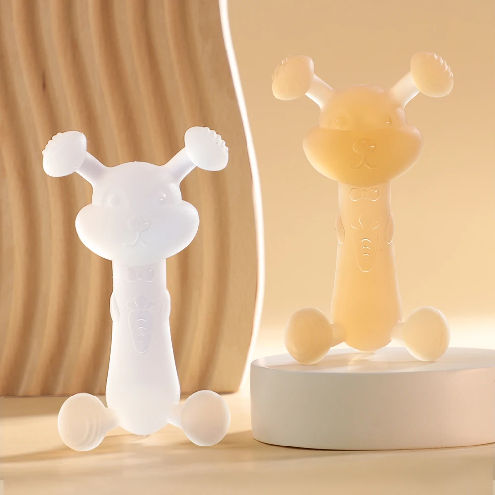 Newsun Baby Rabbit Teehter Silicone Nursing Chewing Baby Teether Toy Manufacturer Custom Silicone Teething Silicon Toys