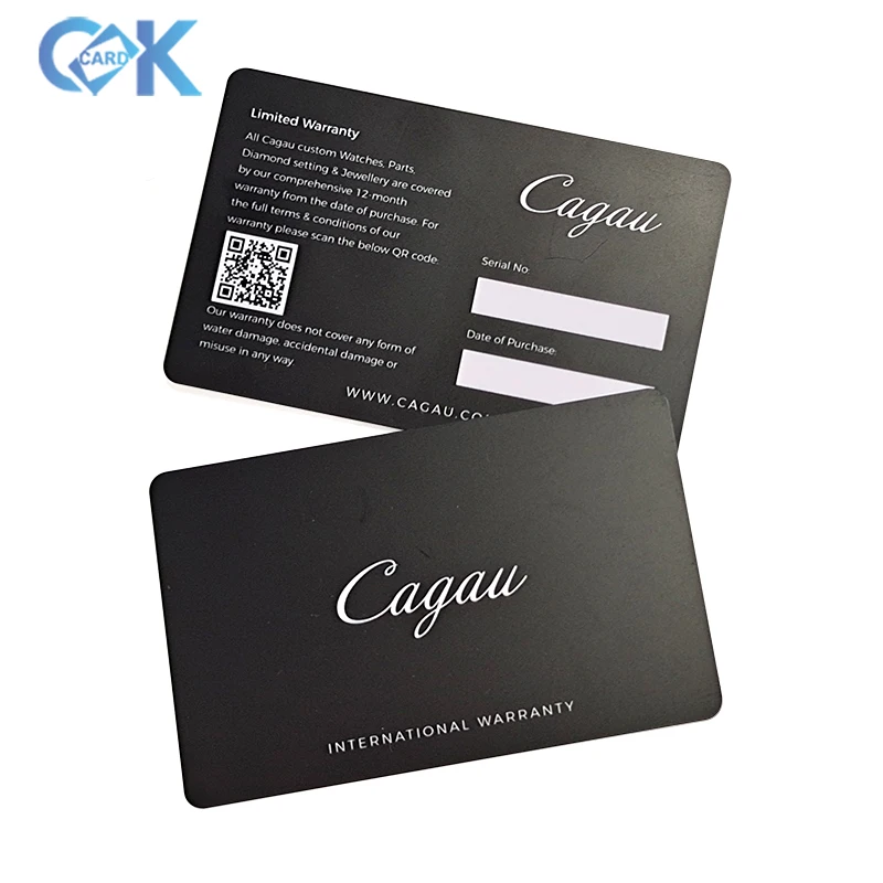 High Quality OEM Custom CMYK Full Color Offset Printing Plastic PVC Certificate Guarantee Cards With Factory Price