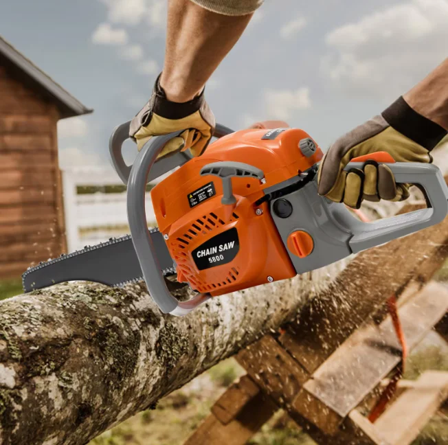 High Quality 50cc Gasoline Chainsaw 2kw Petrol 49.3cc 2 Stroke Heavy Engine CE Approved CS5060 Oregon Chain Wood Cutting New