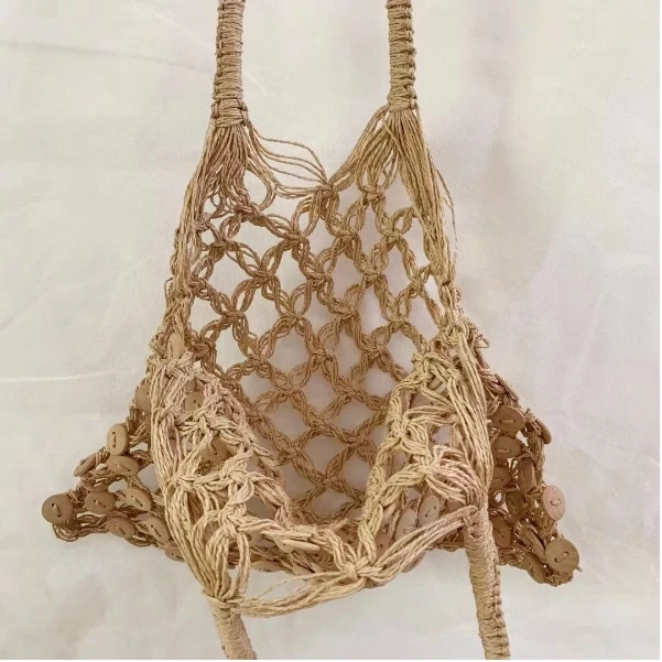 Special Decoration Hot Sale High Quality Tote Fashion Handbag Wheat Straw Paper Straw Beach Bag
