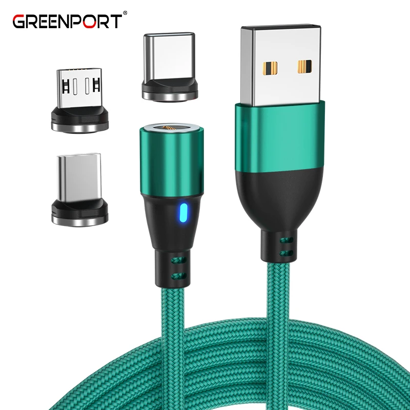 18W USB A to USB C Micro ipro magnetic Charging Cable 3in1 Fast Quick Charging Multi Nylon Braided Data Sync Cord Type A to C Ca