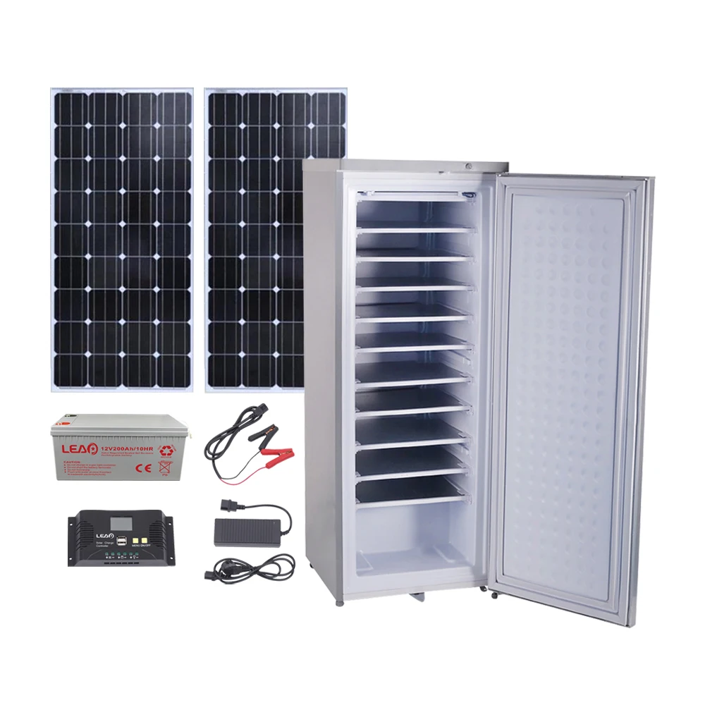 Commercial DC 12V/24V 175L 88W Upright Solar Freezer 11 Layers Solar Powered Deep Freezer