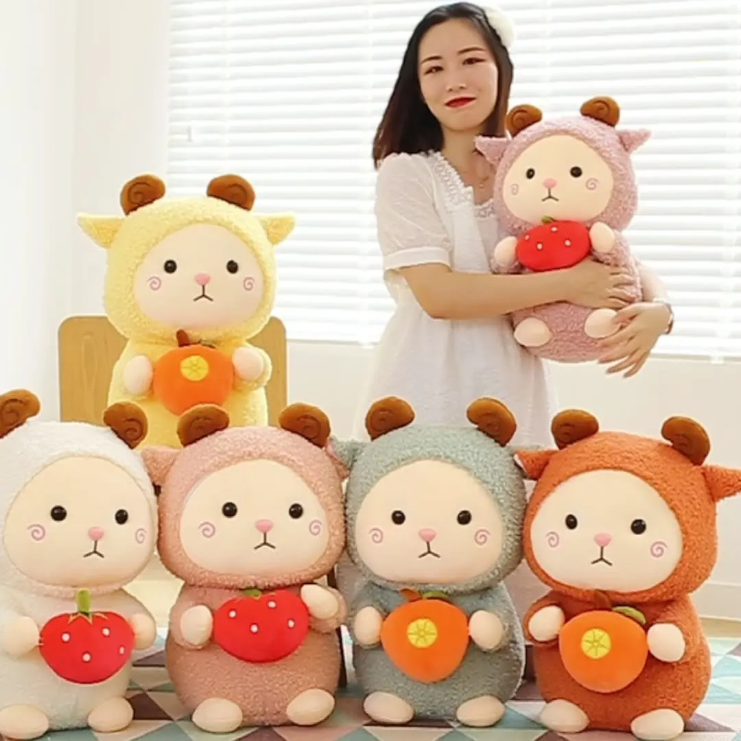 New Creative 23cm/40cm/50cm Cute Fruit Sheep Plush Toys Lamb Doll Pillow Sheep Alpaca
