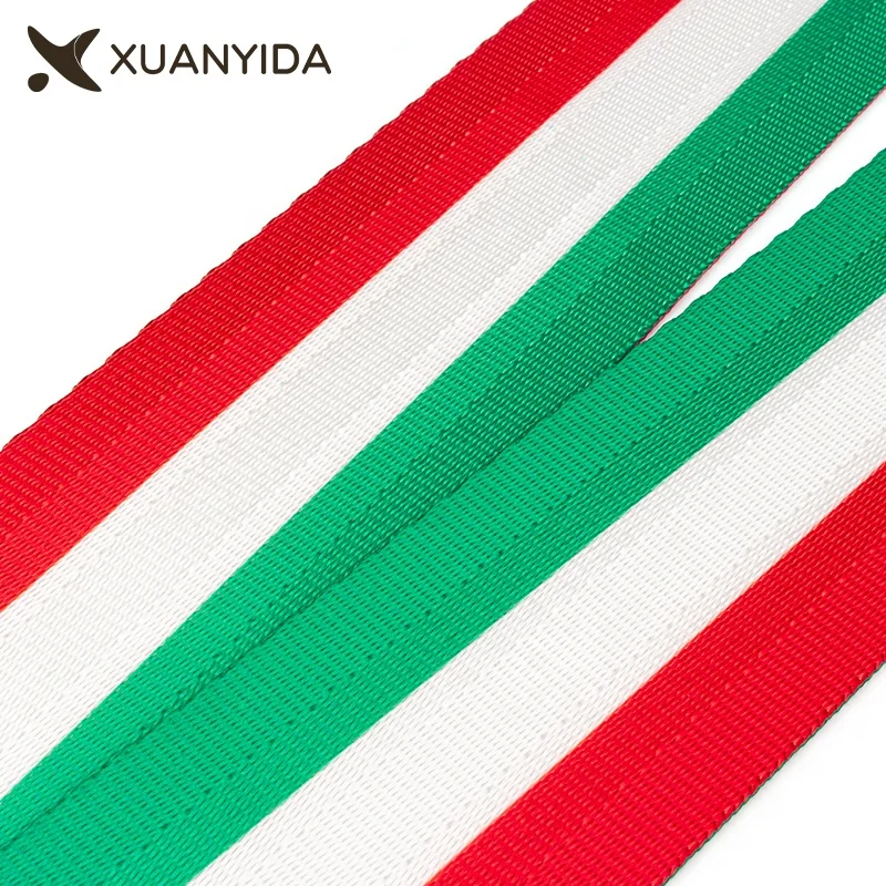 Custom horizontal stripes Italian flag car seat safety belts