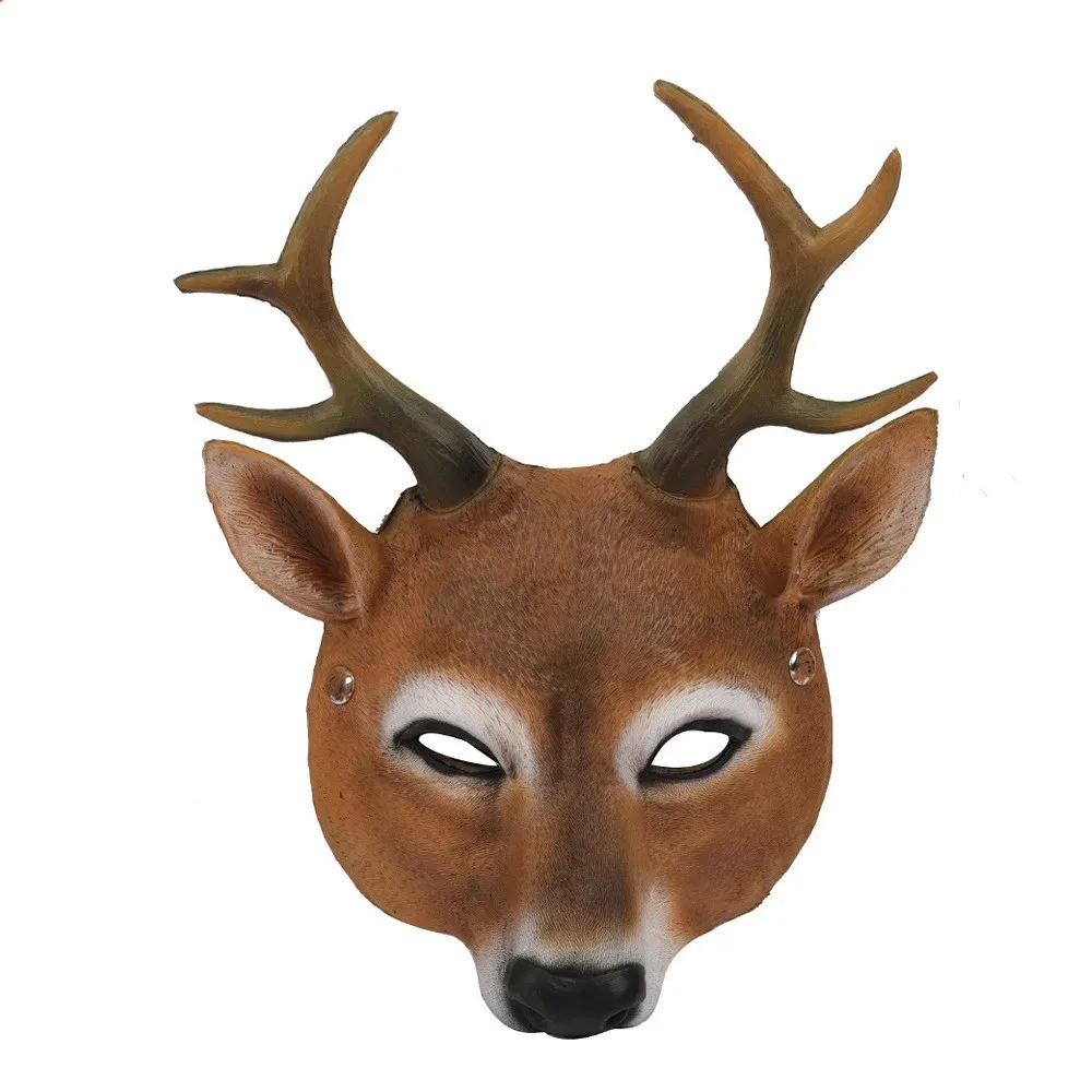 Halloween Creepy Party Animal Mask Deluxe Novelty Halloween Costume Party Latex Fancy Ball Deer Head Mask