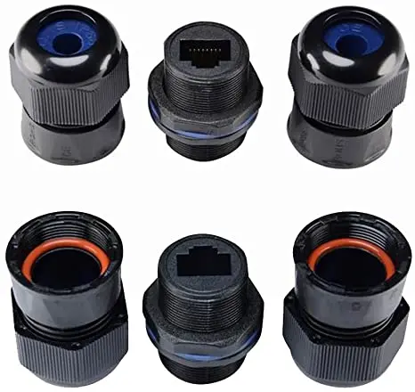 [GIET] Z2-6A M20 RJ45 Waterproof Connector IP68 Ethernet LAN Extension Cable Coupler Network Double Pass CAT6 CAT5E CAT5