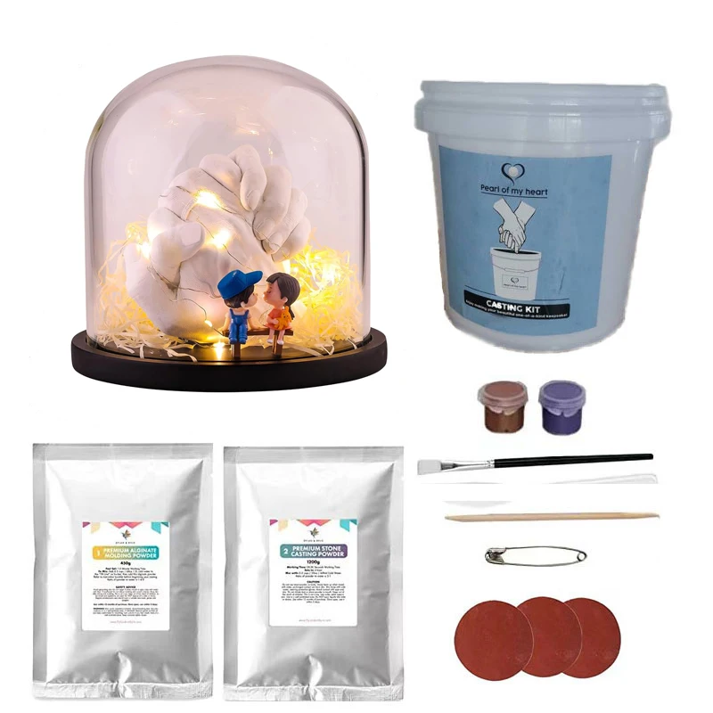 hand casting kit for couple alginate impression powder plaster powder DIY plaster hand mold clay crafts