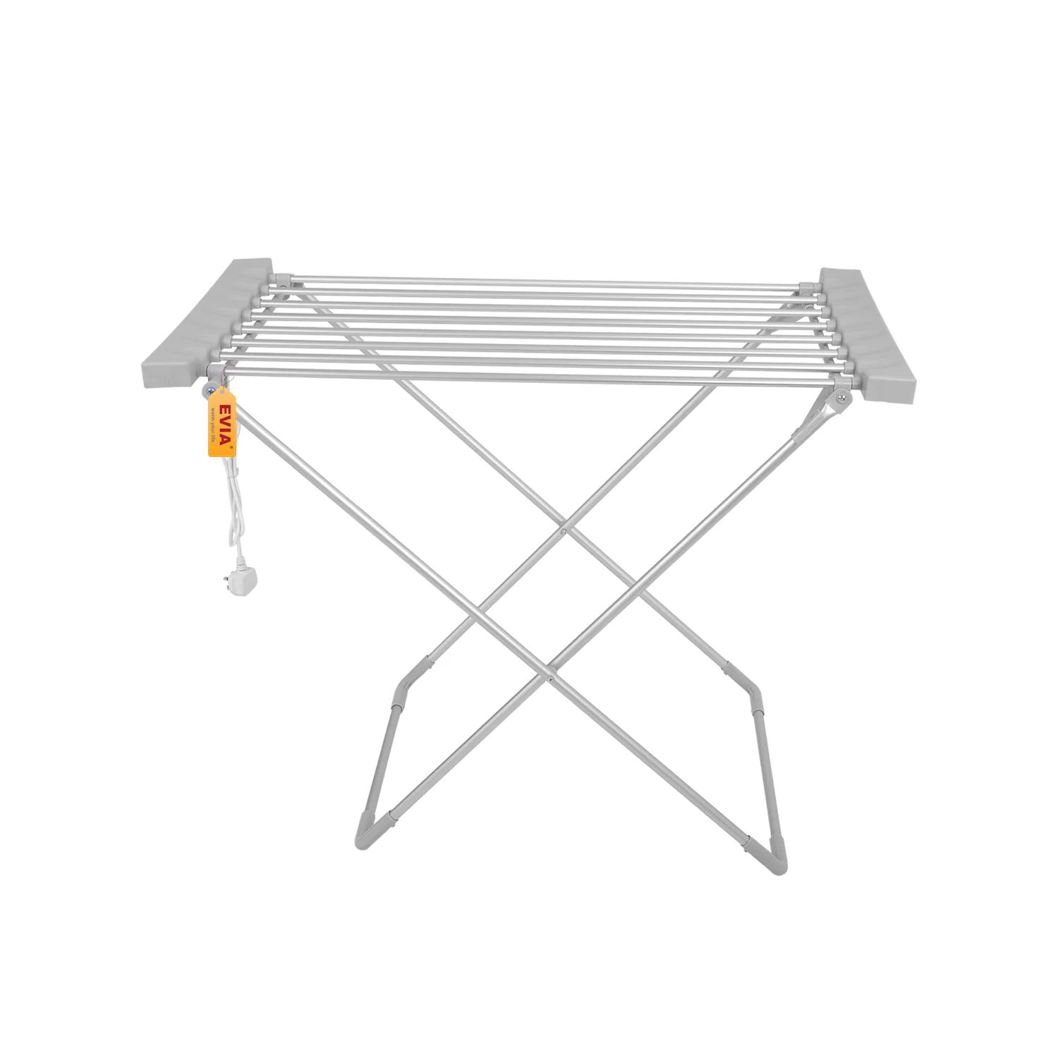 EVIA Silver drying rack folding lidl clothes dryer heated clothes airer standing electric clothes rack