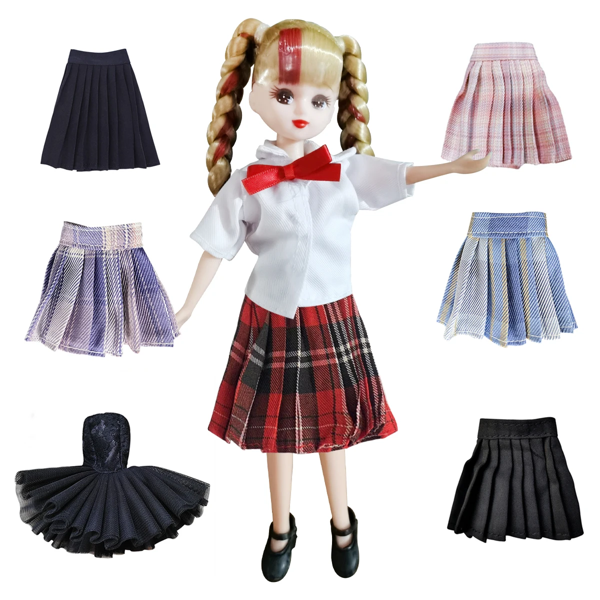 Mini Dress Doll Clothing Toy Student Skirt Fashion Versatile Shirt 6-point for Height 26cm