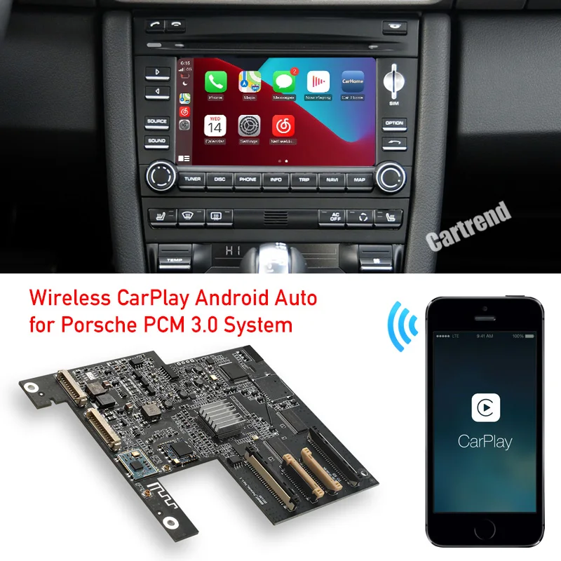 PCM3.0 Android Auto Box for Cayenne Cayman 911 Carrera Boxster CarPlay Adapter Music Video Phone Mirror Link Waze Navigation Map