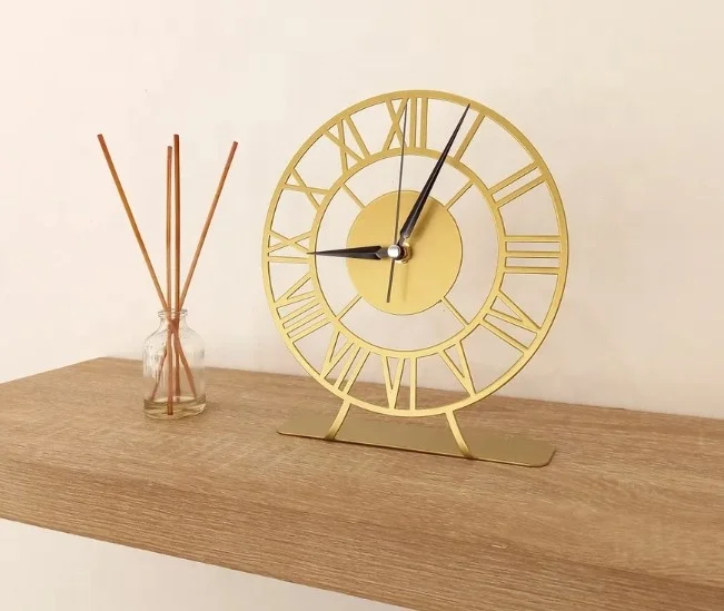 2022 New Product Clocks Metal Table Clock Modern Gold Table Stand Decor For Home Decorative Table Clocks