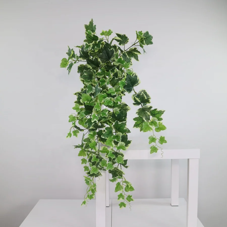 Variegated color artificial hanging ivy plants
