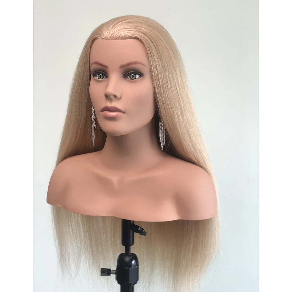 Wholesale price Europe face woman  hair training head   with full  shoulder for academy school