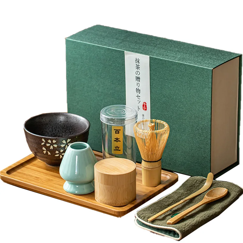 Набор инструментов для смешивания чая Matcha, Подарочная коробка, ручной работы, Набор бамбуковых венков, японский набор Matcha